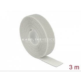   Delock hook-and-loop cable tie (VELCRO tape), cut-to-size, grey - 3 m x 20 mm [18779]