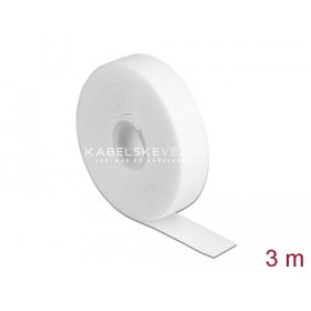   Delock hook-and-loop cable tie (VELCRO tape), cut-to-size, white - 3 m x 20 mm [18380]