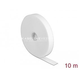   Delock hook-and-loop cable tie (VELCRO tape), cut-to-size, white - 10 m x 20 mm [18382]