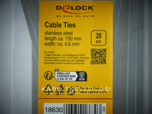 Edelstahl-Kabelbinder 150x4,6 mm (20 Stk./Pkg.) [18630]