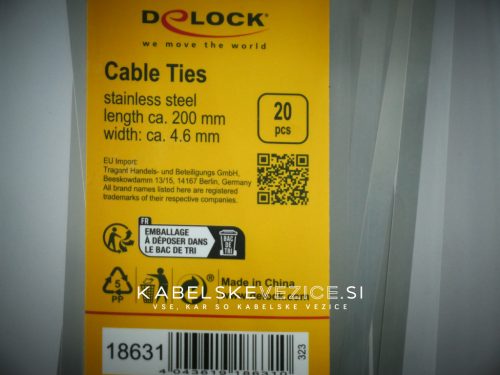 Stainless steel cable tie 200x4.6 mm (20 pcs/pack) [18631]
