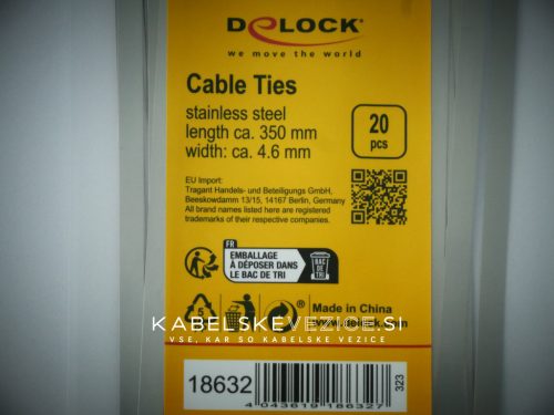 Edelstahl-Kabelbinder 350x4,6 mm (20 Stk./Pkg.) [18632]