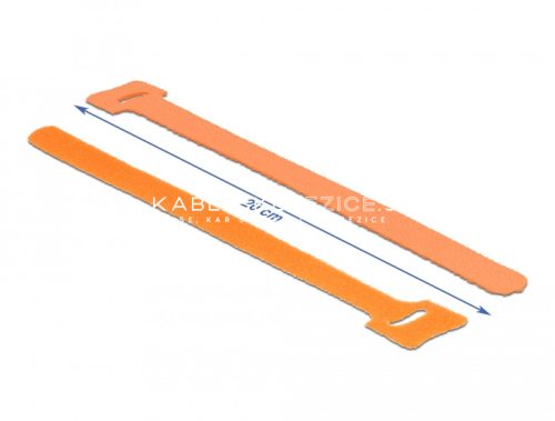 Delock hook-and-loop cable ties 200 mm orange (10 pcs/pack) [18696]