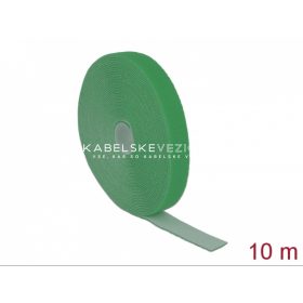   Delock hook-and-loop cable tie (VELCRO tape), cut-to-size, green - 10 m x 20 mm [18732]