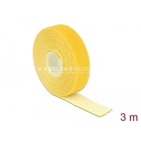   Delock hook-and-loop cable tie (VELCRO tape), cut-to-size, yellow - 3 m x 20 mm [18738]