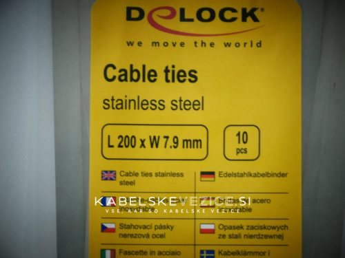 Stainless steel cable tie 200x7.9 mm (10 pcs/pack) [18771]
