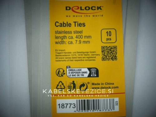Stainless steel cable tie 400x7.9 mm (10 pcs/pack) [18773]
