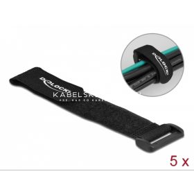   Delock hook-and-loop cable tie with loop, black 190 x 25 mm (5 pcs/pack) [19531]