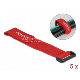   Delock hook-and-loop cable tie with loop, red 190 x 25 mm (5 pcs/pack) [19532]