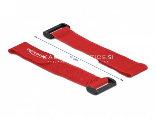 Delock hook-and-loop cable tie with loop, red 190 x 25 mm (5 pcs/pack) [19532]