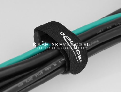 Delock hook-and-loop cable tie with loop, black 280 x 38 mm (3 pcs/pack) [19534]
