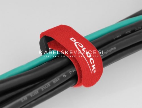 Delock hook-and-loop cable tie with loop, red 280 x 38 mm (3 pcs/pack) [19535]