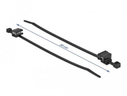 Kabelbinder mit Kantenmontagesockel (edge clip) 200×4,8 mm - Delock