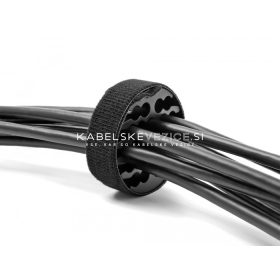   Delock cable organizer with 24 cable slots, for cables up to 9 mm, hook-and-loop fastening, black [66057]