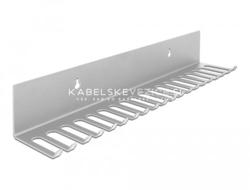 Delock kovinski organizator kablov za pritrditev na steno ali stranico mize, siva, 318 x 65 mm