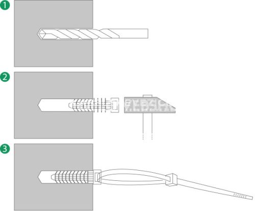 SapiSelco ALE pritrdilni nosilec za kabelske vezice, vtapljajoči tip za 6 mm luknjo /za beton in opeko/ (1 kos) ALE.3.402