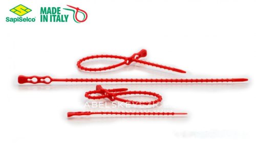 Ponovno zapiralna kabelska vezica SapiSelco CLICK 240 × 3,8 mm, rdeča (CLT.10.2116R)
