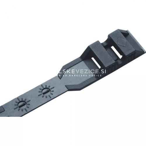 Kabelska vezica z nizkim profilom glave, dvojnim zaklepanjem, 265x9 mm, črna - SapiSelco (100 kos/paket) [COL.3.421]