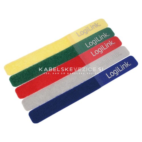 LogiLink ježkasti trak za urejanje kablov, 180 x 20 mm, 5 kosov v paketu, barvni komplet,  (KAB0008)