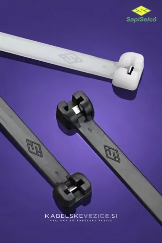 Cable tie with stainless steel tooth 280x3,5 mm - extra strong, natural (100 pcs/pack) SapiSelco [MET.2.2112R]