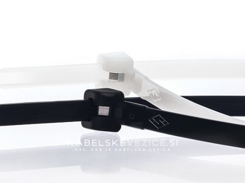 Kabelbinder 290x4,5 mm mit Edelstahlzunge - extra stark, schwarz (100 Stk./Pkg.) SapiSelco [MET.3.2140R]