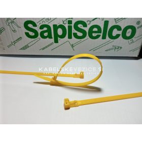   Re-openable yellow cable tie 250x7.5 - releasable zip tie (100 pcs/package) SapiSelco Click Tie [RIA.14.231]