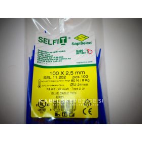   Kabelbinder blau 100x2,5 mm SapiSelco - Premiumqualität (1 Pkg. / 100 Stk.) [SEL.11.202R]