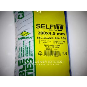   Kabelbinder blau 200x4,5 mm SapiSelco - Premiumqualität (1 Pkg. / 100 Stk.) [SEL.11.223R]