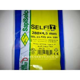 SapiSelco barvna kabelska vezica 280x4,5 mm, modra (1 pak / 100 kos) SEL.11.425R