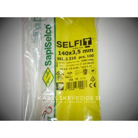 Kabelska vezica SapiSelco SELFIT 140x3,5 mm – naravna barva, 1 pak = 100 kosov, industrijska kakovost (SEL.2.210)