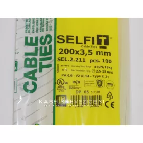 Kabelske vezice 200x3,5 mm naravne - SapiSelco SELFIT