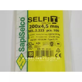 Kabelske vezice 200x4,5 mm naravne - SapiSelco SELFIT