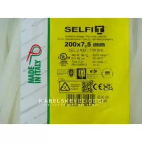 Kabelske vezice 200x7,5 mm naravne - SapiSelco SELFIT