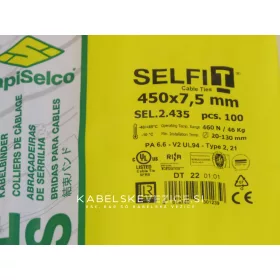 Kabelske vezice 450x7,5 mm naravne - SapiSelco SELFIT