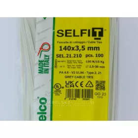 SapiSelco barvna kabelska vezica 140x3,5 mm, siva (1 pak / 100 kos) SEL.21.210R