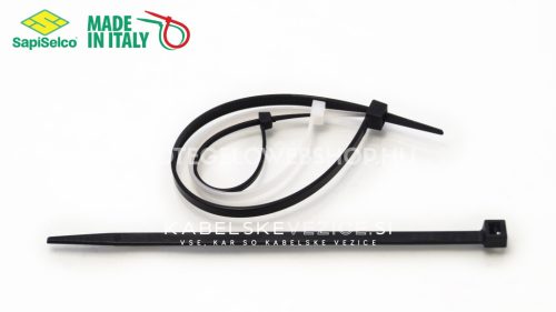 Kabelska vezica 500x12,5 mm – črna barva, SapiSelco SELFIT, 1 pak = 50 kosov, Trdnost: 98 kg, industrijska kakovost (SEL.3.451)