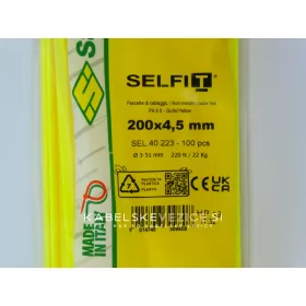 SapiSelco barvna kabelska vezica 200x4,5 mm, fluorescenčno rumena (1 pak / 100 kos) SEL.40.223R