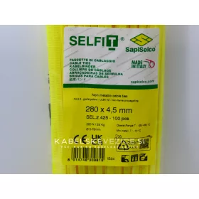   Neon kabelske vezice fluorescenčno rumene 280x4,5 mm SapiSelco (1 pak / 100 kos) SEL.40.425R