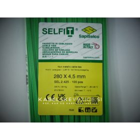   Kabelbinder fluoreszierend (neon) grün 280x4,5 mm SapiSelco (1 Pkg. = 100 Stk.) [SEL.41.425R]