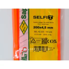 SapiSelco barvna kabelska vezica 200x4,5 mm, fluorescenčno oranžna (1 pak / 100 kos) SEL.42.223R