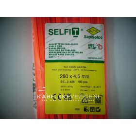   Kabelbinder fluoreszierend (neon) orange 280x4,5 mm SapiSelco (1 Pkg. = 100 Stk.) [SEL.42.425R]