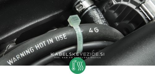 Kabelska vezica odporna na visoke temperature 105°C, 360x4,5 mm, naravna barva, pak=100 kosov SapiSelco (SEL.8.426)