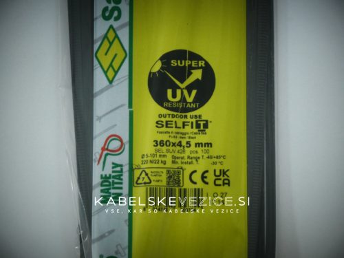 Super UV-resistant 360x4.5 cable tie for critical applications in direct sunlight - SapiSelco [SEL.SUV.246R]   