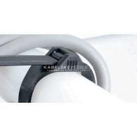   Low-profile rounded-edge cable tie 390x9 mm black (100 pcs/pack) SapiSelco [TOR.3.204]